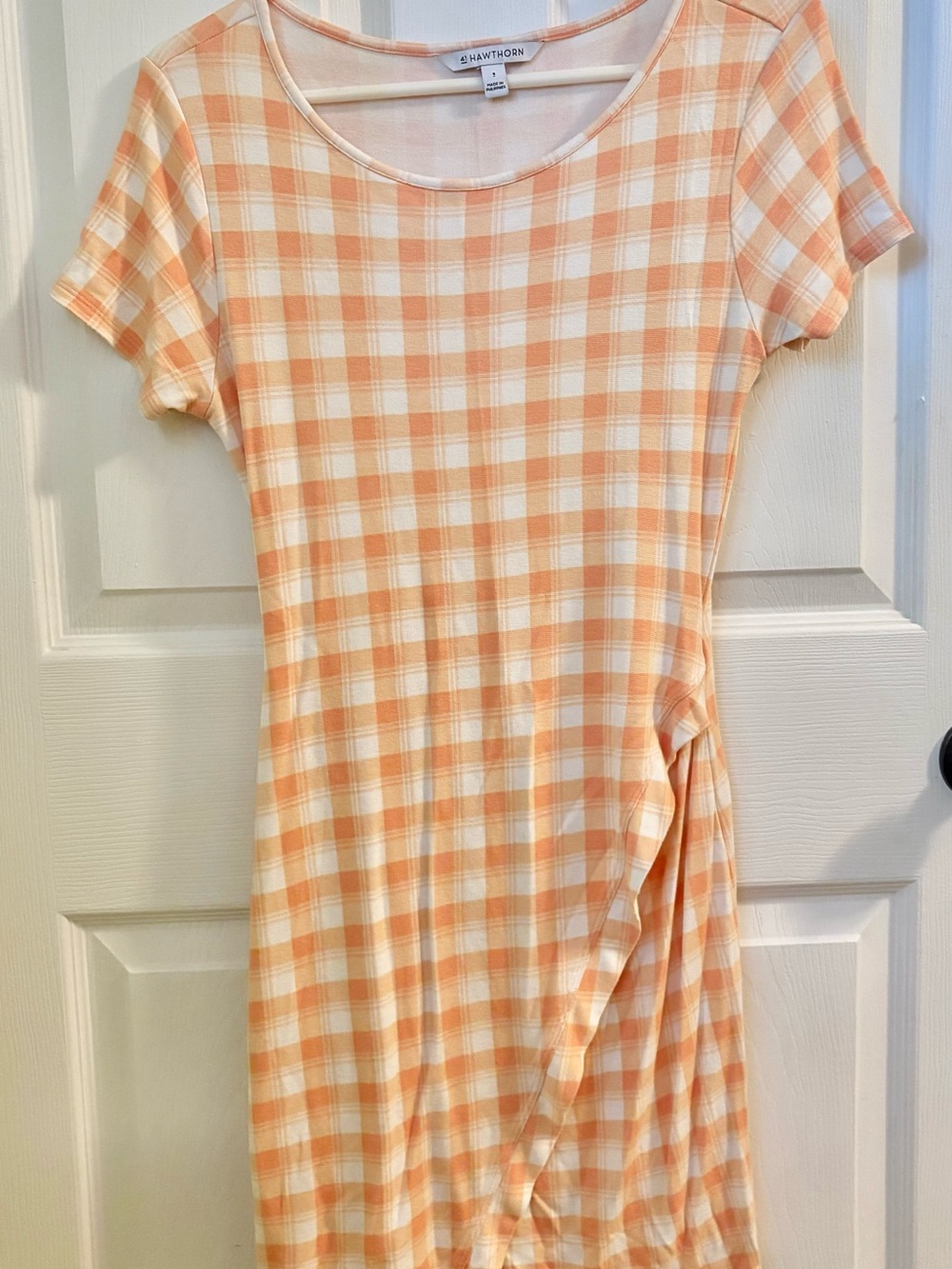 Stitch Fix, 41 Hawthorn Peach & Cream Plaid Dress
